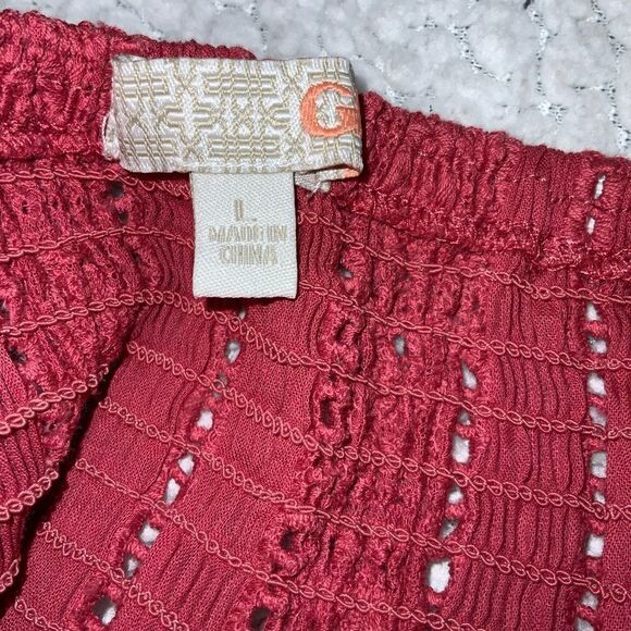 Gianni Bini Button Front Eyelet Coral Dress size L - Picture 8 of 9